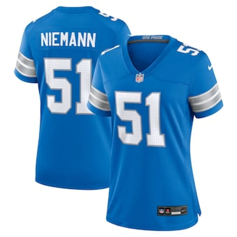 Women's Nike Ben Niemann  Blue Detroit Lions Team Game Jersey