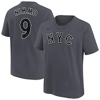Youth Nike Brandon Nimmo Charcoal New York Mets Fuse City Connect Name & Number T-Shirt