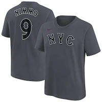Youth Nike Brandon Nimmo Charcoal New York Mets Fuse City Connect Name & Number T-Shirt