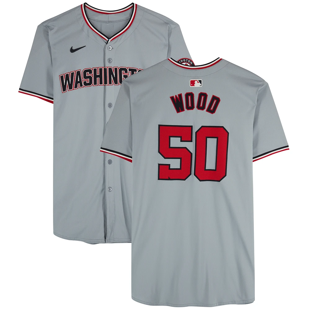 James Wood Washington Nationals Player-Issued #50 Gray Jersey from the 2024 MLB Season