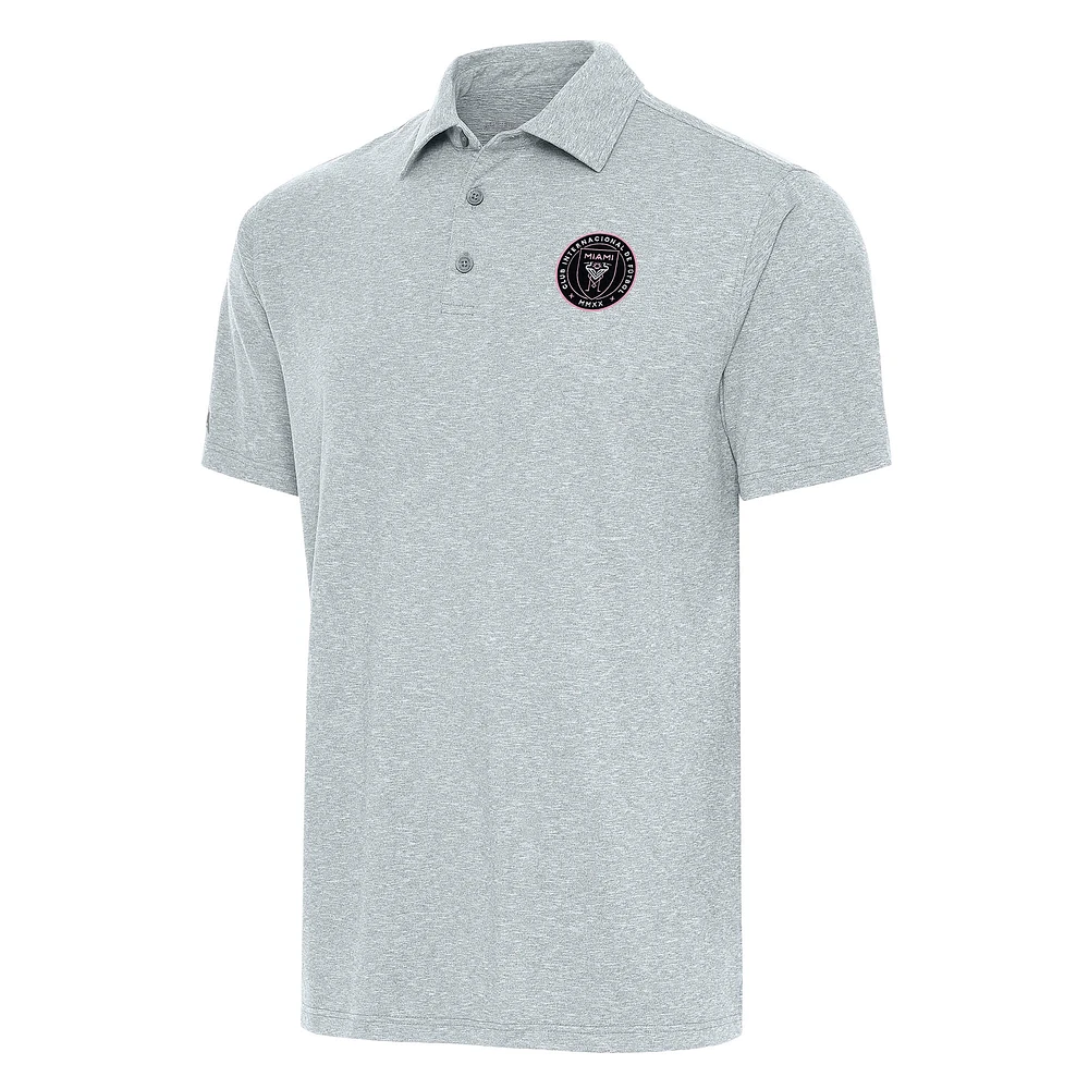 Men's Antigua Heather Gray Inter Miami CF Big & Tall Par 3 Polo