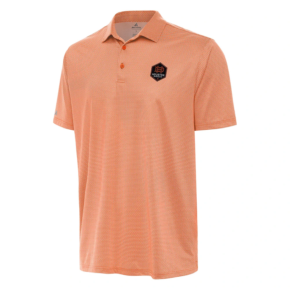 Men's Antigua White/Orange Houston Dynamo FC Rings Polo
