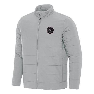 Men's Antigua Gray Inter Miami CF Swelter Full-Zip Jacket