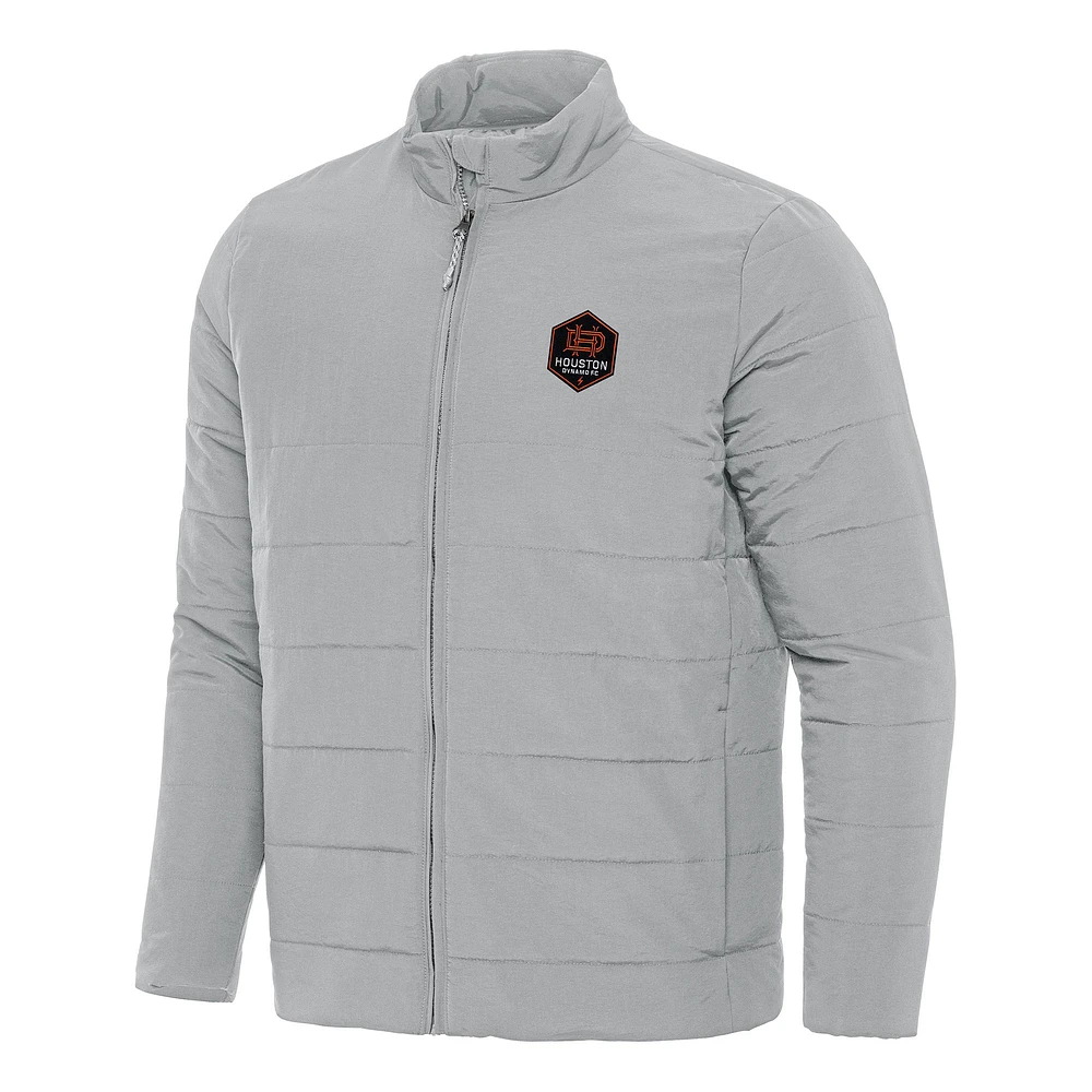 Men's Antigua Gray Houston Dynamo FC Swelter Full-Zip Jacket