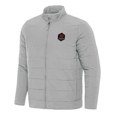 Men's Antigua Gray Houston Dynamo FC Swelter Full-Zip Jacket