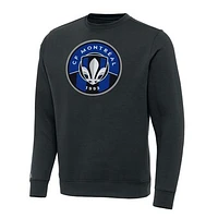 Men's Antigua Charcoal CF Montreal  Team Crest Victory Pullover Sweatshirt