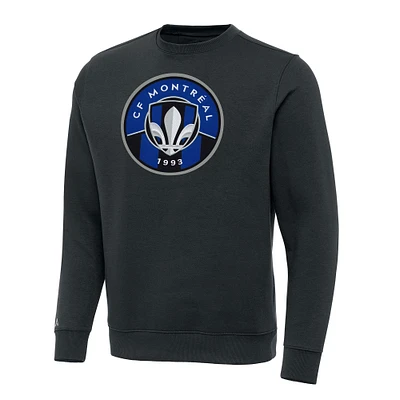Men's Antigua Charcoal CF Montreal  Team Crest Victory Pullover Sweatshirt