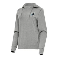 Women's Antigua Heather Gray Minnesota United FC Justice Pullover Hoodie