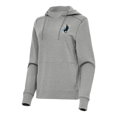 Women's Antigua Heather Gray Minnesota United FC Justice Pullover Hoodie