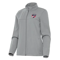 Women's Antigua Gray FC Dallas Links 2 Full-Zip Golf Jacket