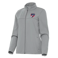Women's Antigua Gray FC Dallas Links 2 Full-Zip Golf Jacket