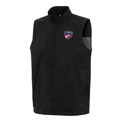 Men's Antigua Black FC Dallas Brisk Full-Zip Vest