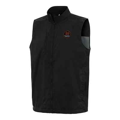 Men's Antigua Black Houston Dynamo FC Brisk Full-Zip Vest