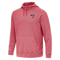 Men's Antigua Heather Red FC Dallas Cloud Pullover Hoodie