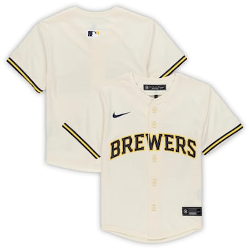 Preschool Nike Cream Milwaukee Brewers Home Game Jersey