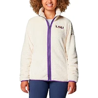 Women's Columbia  Cream LSU Tigers Fireside II Sherpa Full-Zip Jacket