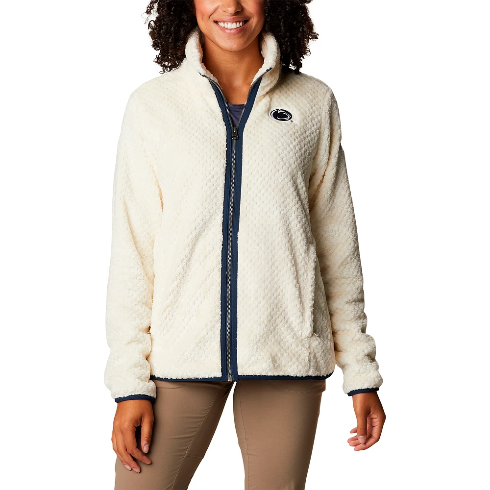 Women's Columbia  Cream Penn State Nittany Lions Fireside II Sherpa Full-Zip Jacket