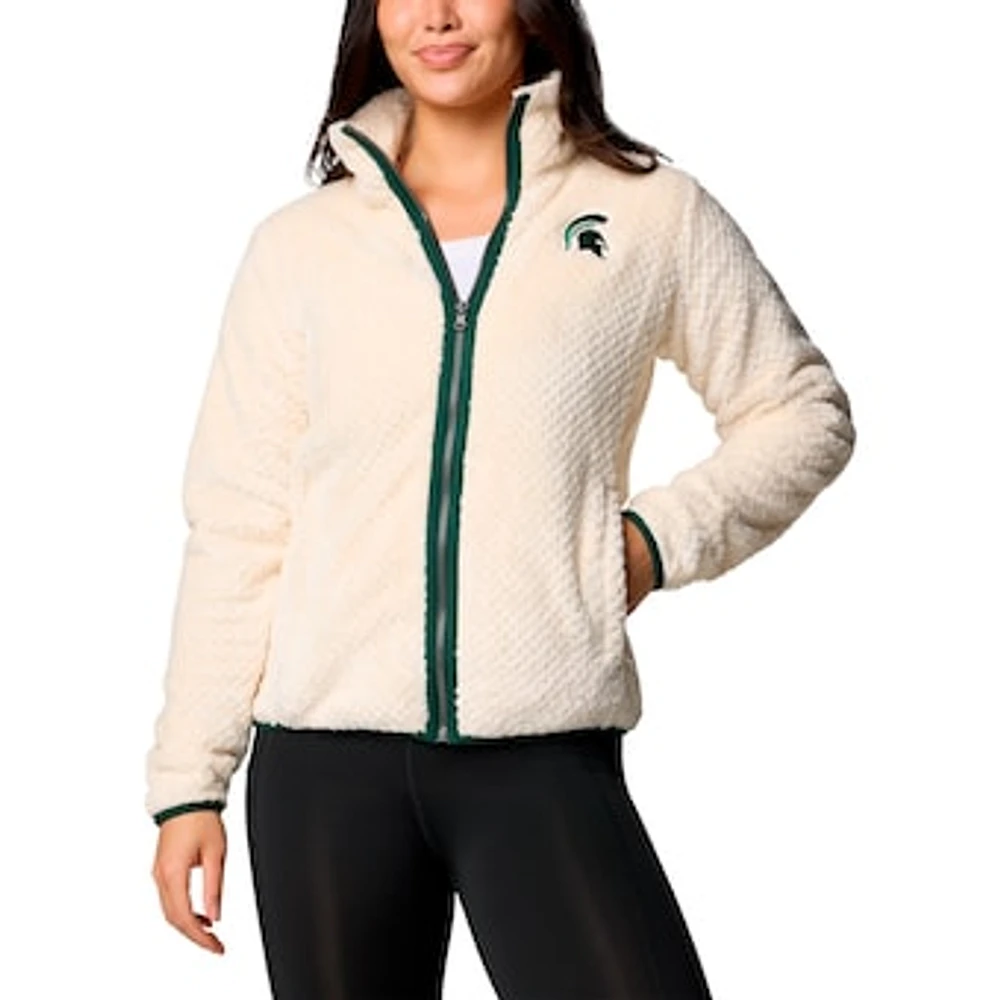 Women's Columbia  Cream Michigan State Spartans Fireside II Sherpa Full-Zip Jacket