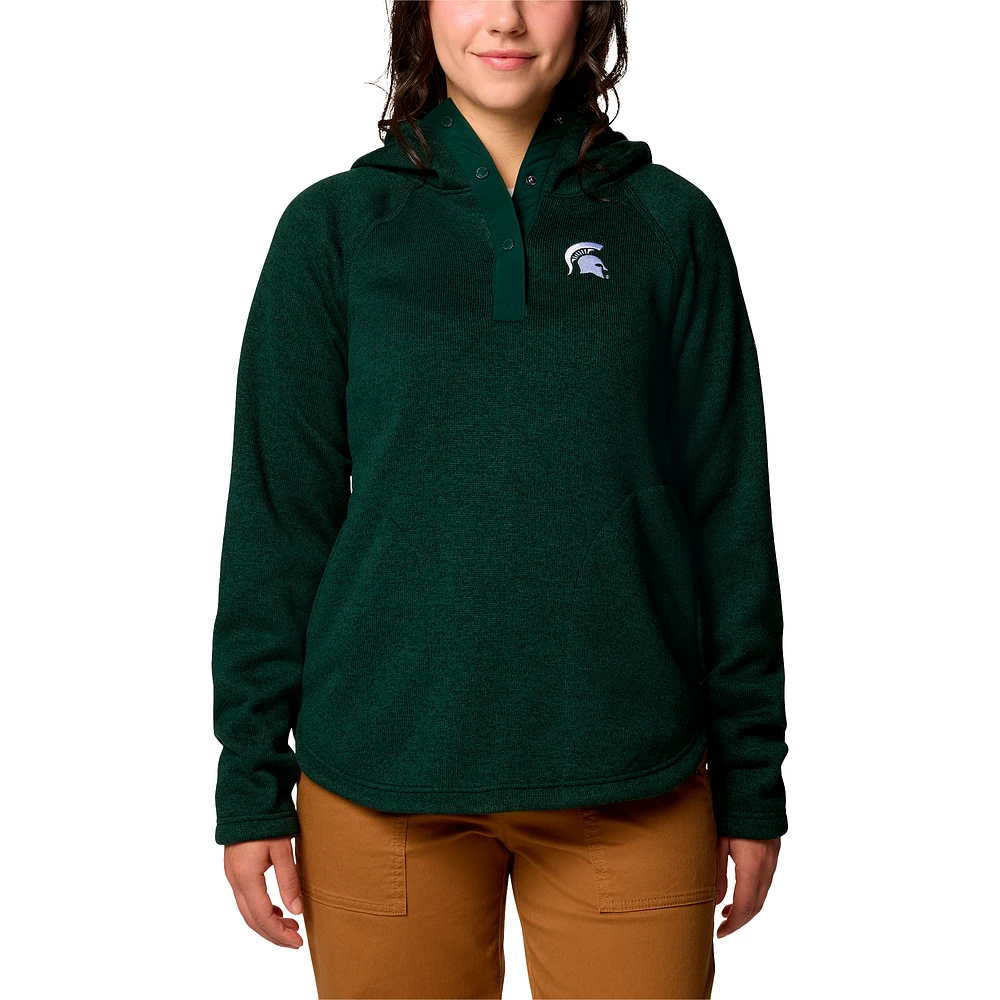 Women's Columbia Green Michigan State Spartans Sweater Weather Fleece Lined Pullover Hoodie