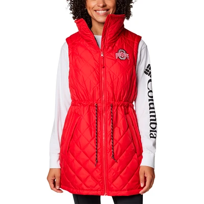 Women's Columbia Scarlet Ohio State Buckeyes Crested Peak Full-Zip Vest