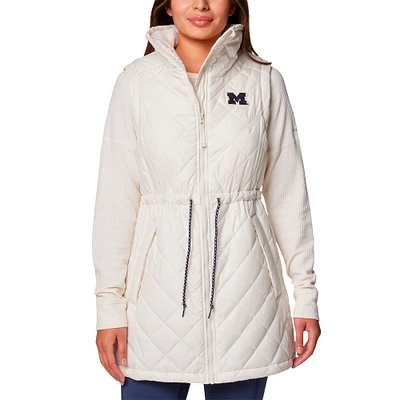 Women's Columbia White Michigan Wolverines Crested Peak Full-Zip Vest