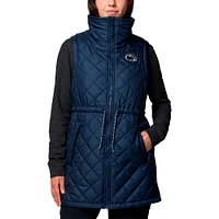 Women's Columbia Navy Penn State Nittany Lions Crested Peak Full-Zip Vest