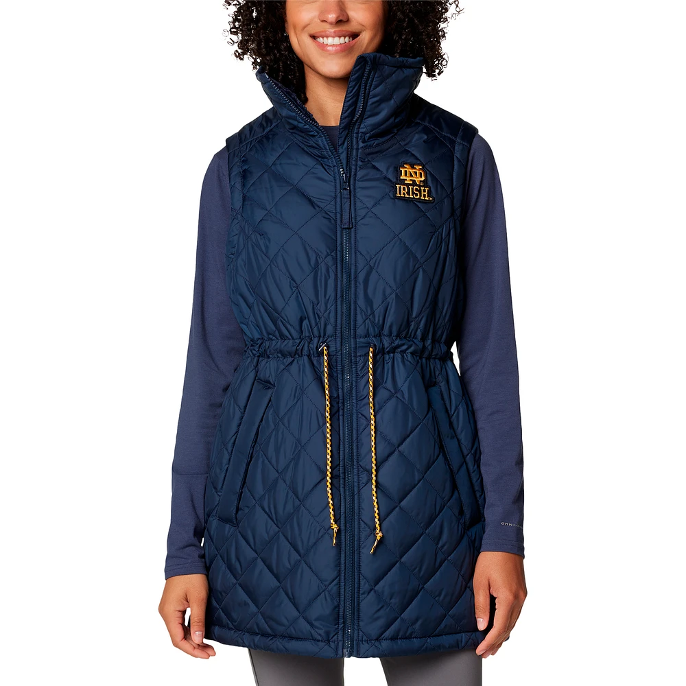 Women's Columbia Navy Notre Dame Fighting Irish Crested Peak Full-Zip Vest