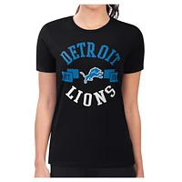 Women's G-III 4Her by Carl Banks  Black Detroit Lions Round Team Fitted T-Shirt