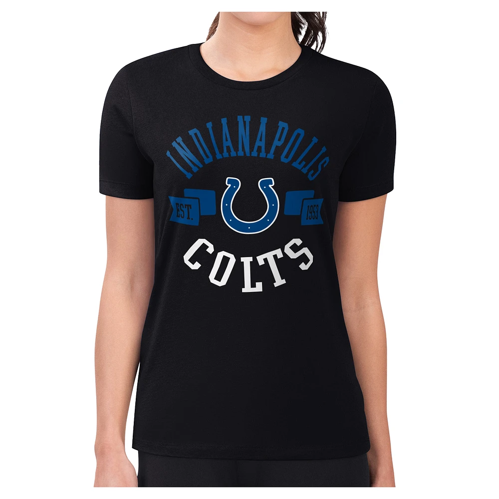 Women's G-III 4Her by Carl Banks Black Indianapolis Colts Round Team Fitted T-Shirt