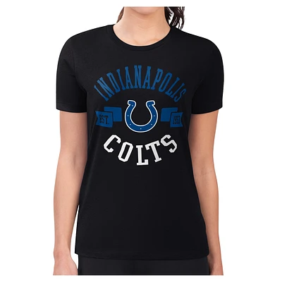 Women's G-III 4Her by Carl Banks  Black Indianapolis Colts Round Team Fitted T-Shirt