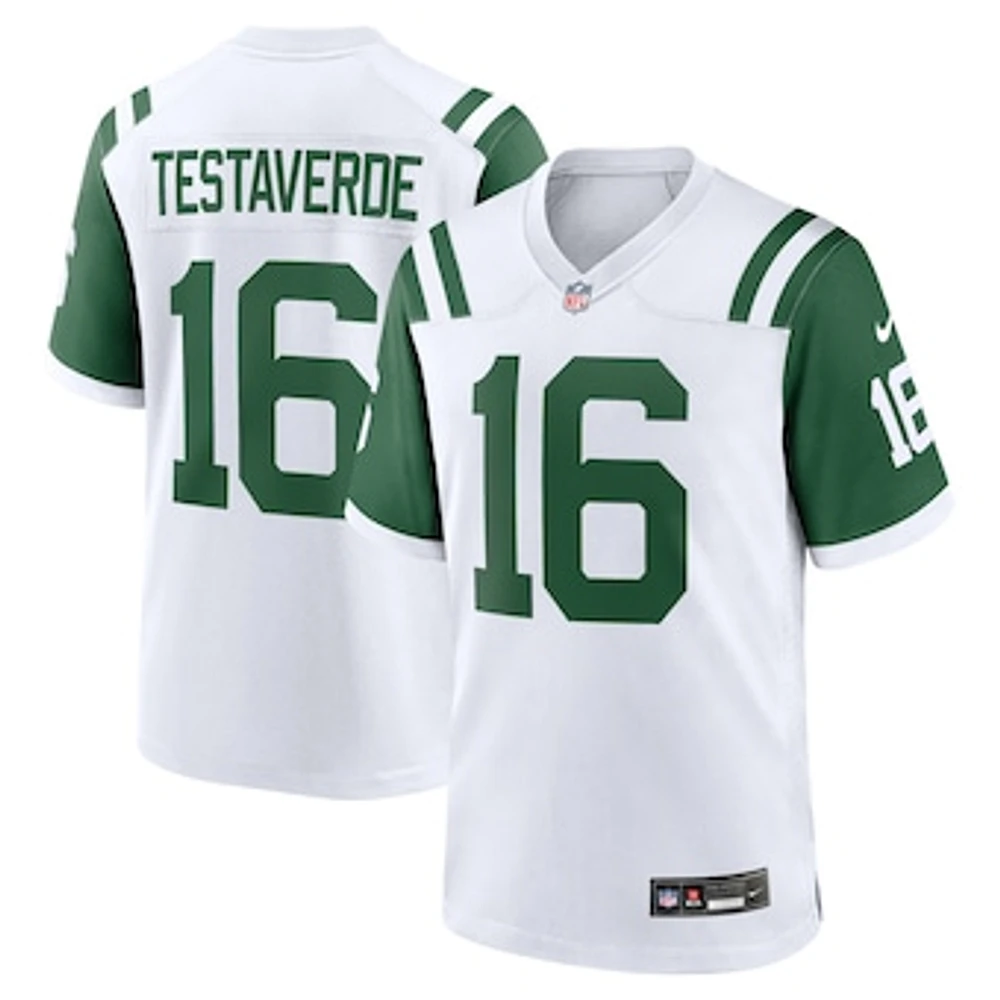 Men's Nike Vinny Testaverde White New York Jets Classic Alternate Retired Player Game Jersey