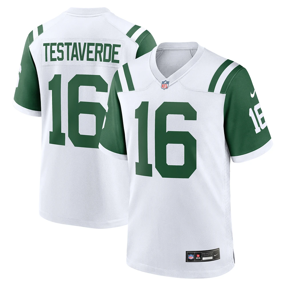 Men's Nike Vinny Testaverde White New York Jets Classic Alternate Retired Player Game Jersey