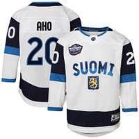 Youth Sebastian Aho White Finland 2025 4 Nations Face-Off Premier Player Jersey