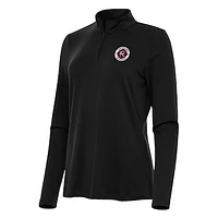 Women's Antigua Black New England Revolution Reprocess Quarter-Zip Jacket