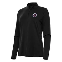 Women's Antigua Black New England Revolution Reprocess Quarter-Zip Jacket