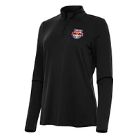 Women's Antigua Black New York Red Bulls Reprocess Quarter-Zip Jacket