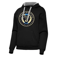 Women's Antigua Black Philadelphia Union Victory Pullover Hoodie