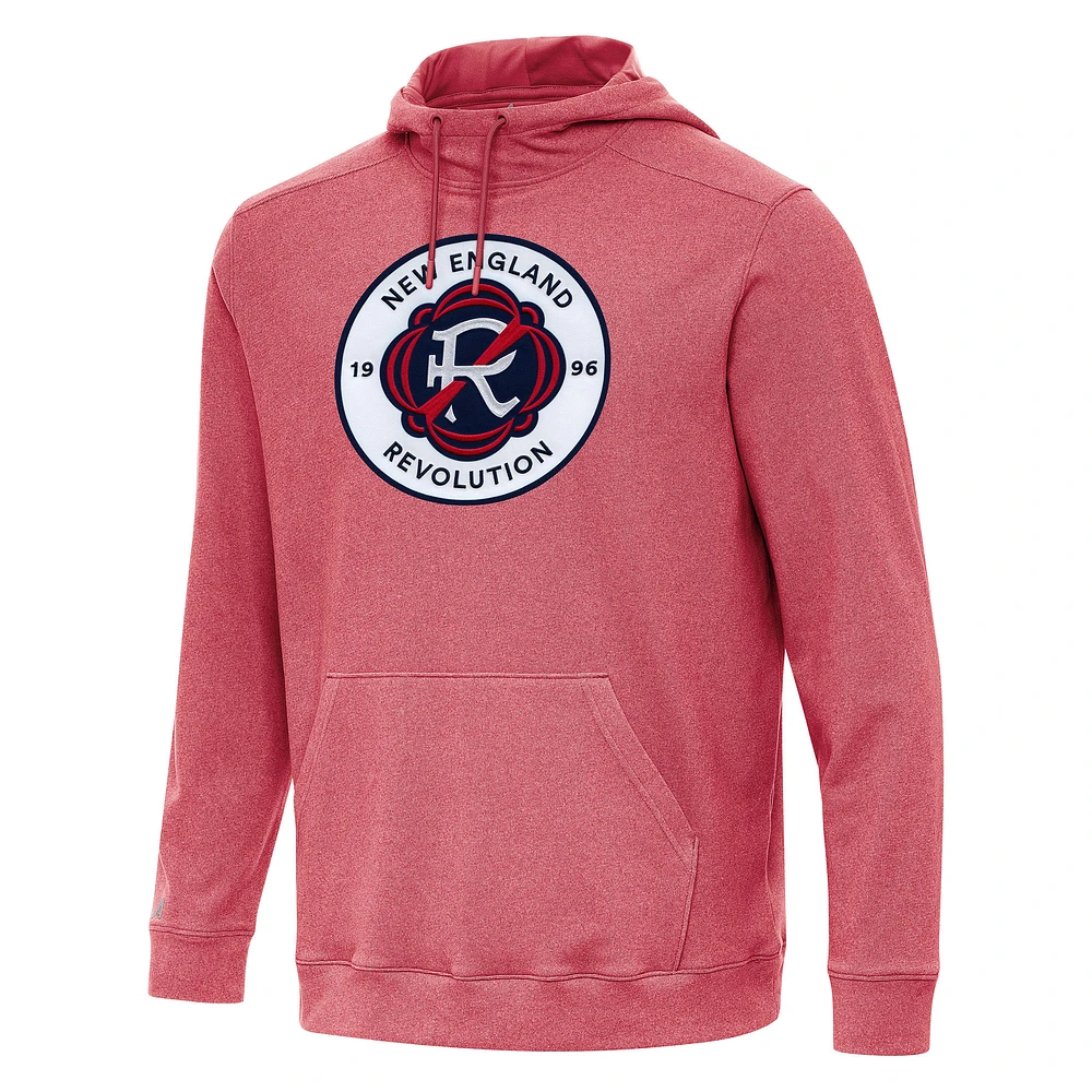 Men's Antigua Heather New England Revolution Cloud Pullover Hoodie