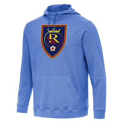 Men's Antigua  Heather Blue Real Salt Lake Cloud Pullover Hoodie