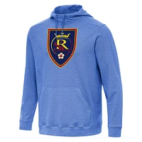 Men's Antigua  Heather Blue Real Salt Lake Cloud Pullover Hoodie