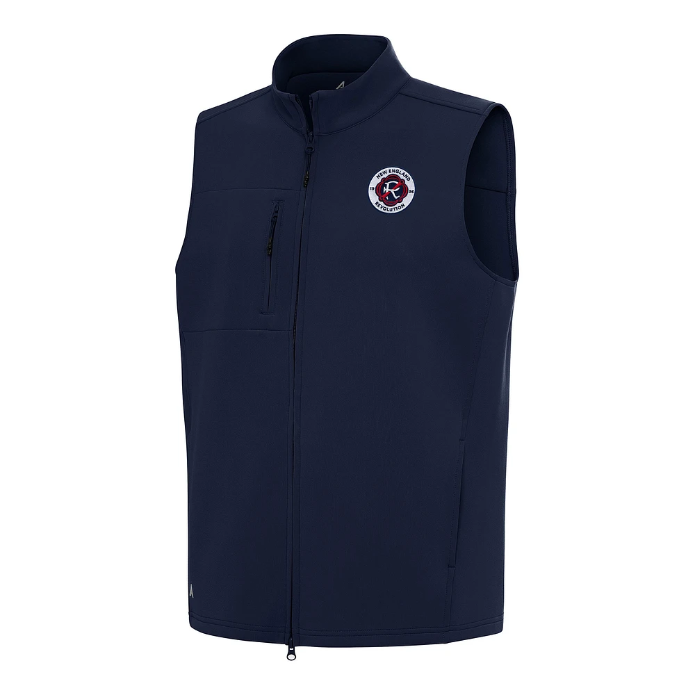 Men's Antigua Navy New England Revolution Demand Full-Zip Vest