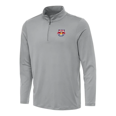 Men's Antigua Gray New York Red Bulls Reprocess Quarter-Zip Jacket