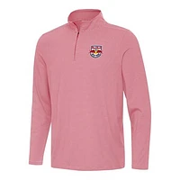 Men's Antigua Red New York Bulls Twine Quarter-Zip Jacket