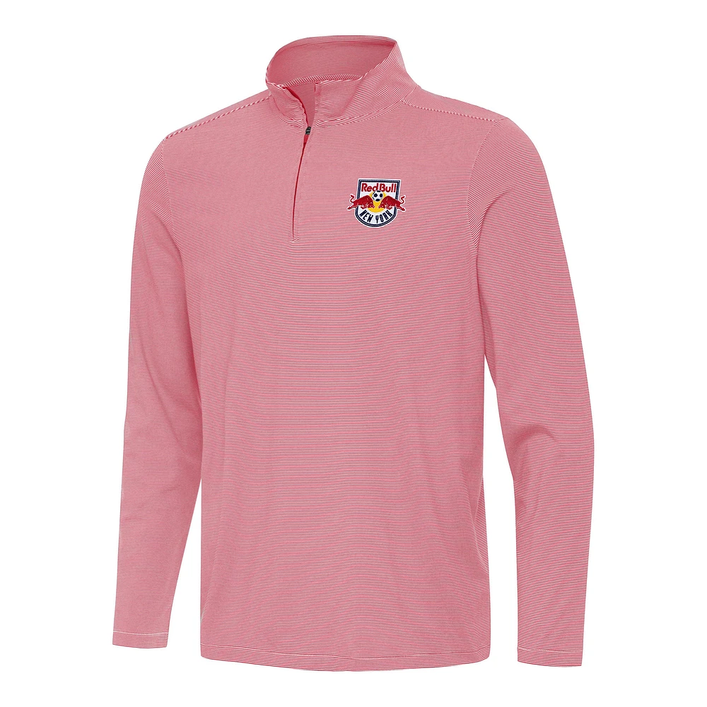 Men's Antigua Red New York Bulls Twine Quarter-Zip Jacket
