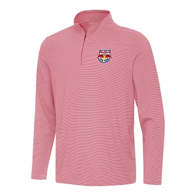 Men's Antigua Red New York Bulls Twine Quarter-Zip Jacket