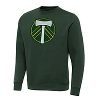 Men's Antigua Green Portland Timbers  Team Crest Victory Pullover Sweatshirt