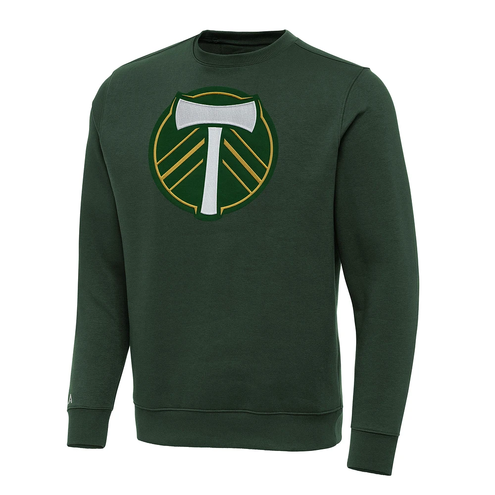 Men's Antigua Green Portland Timbers Team Crest Victory Pullover Sweatshirt