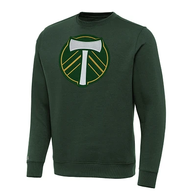 Men's Antigua Green Portland Timbers  Team Crest Victory Pullover Sweatshirt