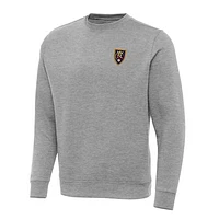Men's Antigua Heather Gray Real Salt Lake Big & Tall Victory Pullover Sweatshirt