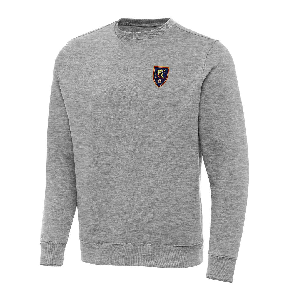 Men's Antigua Heather Gray Real Salt Lake Big & Tall Victory Pullover Sweatshirt